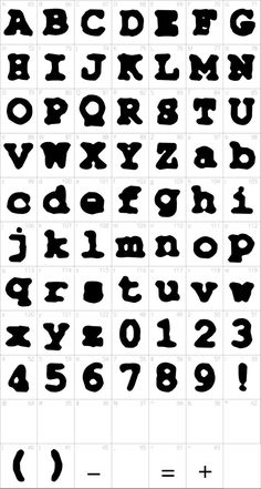 the alphabet is shown in black and white, with different letters on each side of it