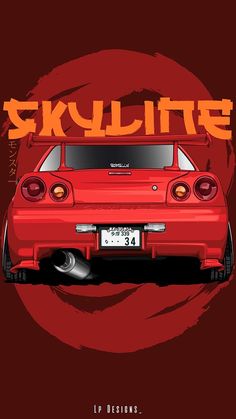 a red car with the word skylite on it