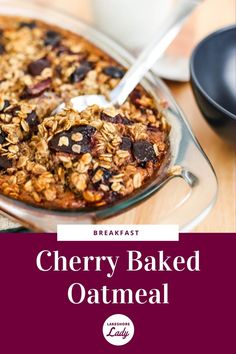 a baked oatmeal with granola on top