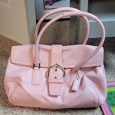 New. Coach Large Oink Buckle Leather Satchel Devil Wears Prada, Poshmark Finds, Bags Coach, Leather Satchel, Vintage Pink, Coach Bags, Shoes And Accessories, Prada, Satchel