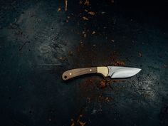 a knife that is laying on the ground