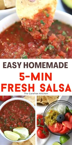 easy homemade 5 - minute fresh salsa recipe