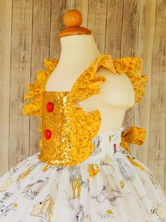 Winnie The Pooh Dress perfect for a birthday party or any occasion. Girls size 12-18 mo. 18- 24 mo. 2T 3T 4T 5T 6 7 8 I use an underskirt just to show how puffy is the dress. if you want a puffy look you will need to buy a under skirt and it sold separately. Please leave me a note with the following instructions. *Size Whimsical Princess Dress With Ruffles For Dress-up, Festive Fitted Princess Dress With Ruffles, Sleeveless Princess Dress With Ruffles For Festive Occasions, Fitted Holiday Princess Dress With Ruffles, Spring Festive Princess Dress With Ruffles, Playful Fitted Princess Dress With Ruffles, Playful Fitted Ruffled Princess Dress, Playful Ruffle Princess Dress For Dress-up, Playful Ruffled Princess Dress For Dress-up