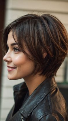 Elevate Your Look 15 Short Hair Ideas for Women with Round Faces Short Hair Cuts For Women Medium, Layered Chin Length Bob, 90s Short Bob, Hair Cut Styles For Women, Short Hair Ideas For Women, Hair Cut Styles, French Bangs, Women With Round Faces, Hair Ideas For Women