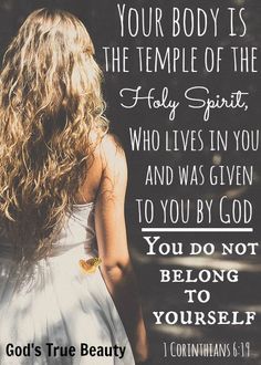 1Corinthians 6:19 The Holy Spirit, The Temple, Bible Verses Quotes, Christian Life, Bible Scriptures