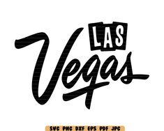 the las vegass logo in black and white