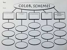 a diagram with the words color schemes on it