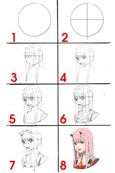 Draw Anime Characters Step By Step, Learn To Draw Anime Step By Step, How To Draw Zero Two, Anime Drawing Easy Step By Step, Manga Drawing Tutorials Step By Step, Easy Anime Drawings For Beginners Step By Step, Darling In The Franxx Drawing, Anime Drawings Tutorials Step By Step, Zero Two Sketch