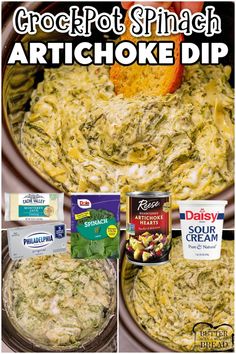 the recipe for artichoke dip is shown here