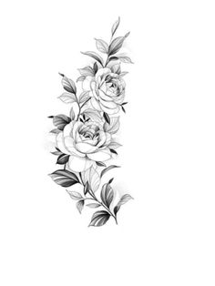 a black and white rose tattoo design