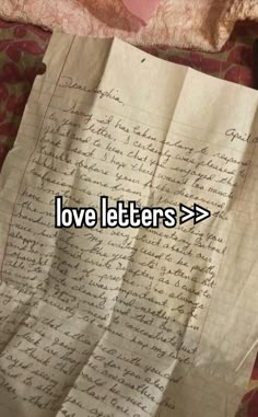 a piece of paper with the words love letters on it