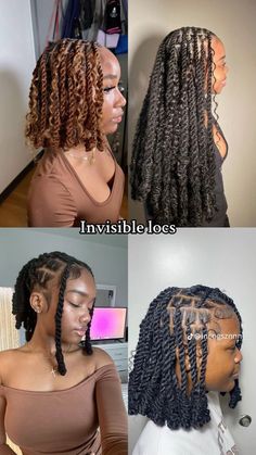 Curl Pattern Chart, Invisible Locs Hairstyle, Different Braid Hairstyles, Slay Hairstyles, Natural Hair Stylists, Curl Pattern, Dope Hairstyles, Coily Hair