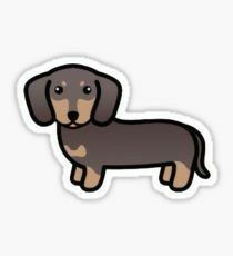 a brown and black dachshund sticker on a white background