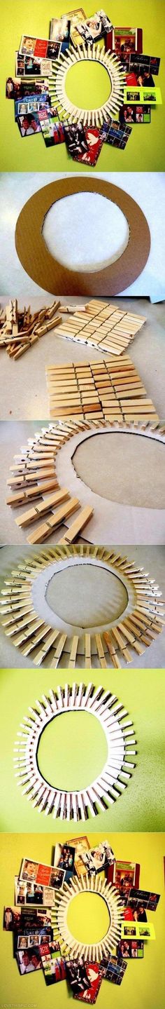 multiple images of different shapes and sizes of wooden objects in various stages of construction, including circular