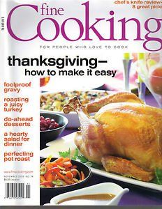 the cover of the cook's magazine shows a turkey on a plate with other dishes