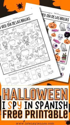 halloween printable worksheet for kids to practice spanish and english writing with the freebie