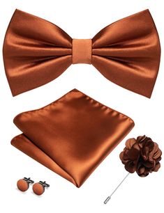 PRICES MAY VARY. Bow Tie Size:2.75" (7cm) wide and 4.72" (12cm) long;Pocket Square:9.85*9.85 inches (25*25cm);Lapel Pin:3.35inches(8.5cm) Tie set including 1 bow tie+1 Pocket Square+1 Pair Cufflinks+1 Lapel Pin High-Quality Materials: This bow tie is made of high-quality silk blend fiber material, which is soft and comfortable, while maintaining the shape and stability of the tie. It can still be perfect after long-term wearing. Multiple Colors Available: This Tie provides a variety of colors an Luxury Satin Gentleman's Bow Tie, Cheap Formal Satin Bow Tie, Elegant Cheap Ruby Promise Ring, Adjustable Cheap Bow Tie And Suit Accessories, Bow Ties With Blue Suits, Luxury Dapper Bow Tie For Semi-formal Occasions, Luxury Gentleman's Tie With Satin Bow, Luxury Gentleman's Satin Bow Tie, Luxury Brown Suit And Tie Accessories For Formal Occasion