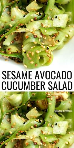 sesame avocado cucumber salad is an easy and healthy side dish for lunch or dinner