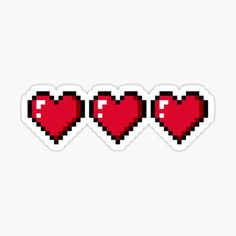 pixel hearts sticker on a white background