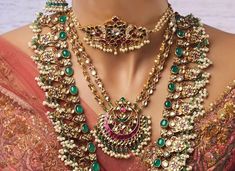 VeroniQ Trends-High Quality Polki Kundan Choker Necklace 2nd image 0 Kundan Long Necklace, Kundan Choker Necklace, Gold Necklace Indian, Kundan Choker, Gold Necklace Indian Bridal Jewelry, Indian Temple, Long Pearl Necklaces, Antique Jewelry Indian, South Indian Jewelry