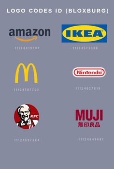 the logos of different brands are shown in this graphic design work, which includes mcdonald's, amazon, ikea, and muji