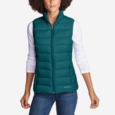 Women's Cirruslite Down Vest | Eddie Bauer Gardening Gear, Weighted Vest, Vest For Women, Hooded Vest, Eddie Bauer Women, Down Vest, Dark Teal, Women's Coats, Puffer Vest