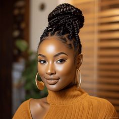 Braids In A Bun, Crown Braid Updo, Knotless Braid, Triangle Braids, Protective Braids, Bob Braids Hairstyles, Hairstyle Tips, Yarn Braids, Bubble Ponytail