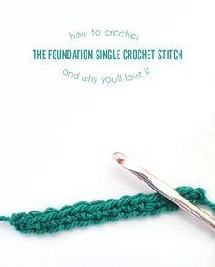 the crochet stitch is being worked on with scissors