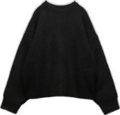 Casual Black Ribbed Sweater, Chic Black Ribbed Outerwear, Oversized Black Sweater With Ribbed Collar, Trendy Black Ribbed Sweater, Black Knitted Crew Neck Outerwear, Black Knit Outerwear With Ribbed Cuffs, Trendy Black Sweater With Ribbed Cuffs, Casual Zara Sweater With Ribbed Cuffs, Zara Casual Sweater With Ribbed Cuffs