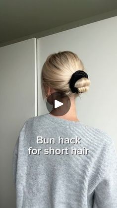 59K views · 3.6K reactions | Hair bun hack using scrunchie „Cassie“ 🖤

#hairhack #hairstyle #shorthairhack #shorthair #shorthairhairstyles #shorthairdo #hairdo #bun #hairbun #bunhack #scrunchiehack #scrunchiehairstyles #kurzehaare #shorthairideas | Your favorite accessorie ♡ scrunchies, hairstyles & more Scrunchie Bun, Bun Hack, 50k Views, Short Hairdos, Hair Today, Scrunchie Hairstyles