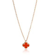 Van Cleef & Arpels Sweet Alhambra Carnelian Necklace In 18k Rose Gold Rose Gold / Necklace Van Cleef &Amp; Arpels Van Cleff Necklace, Necklace Van Cleef, Carnelian Necklace, Van Cleef Arpels, Van Cleef, Rose Gold Necklace, Rose Gold Color, 18k Rose Gold, Gold Rose