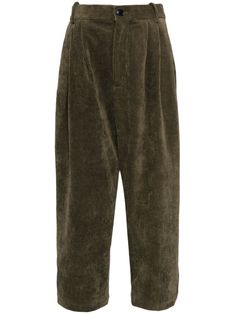 forest green corduroy straight leg pleat detailing two side slit pockets front button and zip fastening Green Corduroy, Balenciaga Triple S, Straight Leg Trousers, Short Suit, Espadrille Shoes, Sweaters Knitwear, Workout Pants, Bottoms Pants, Jean Coat