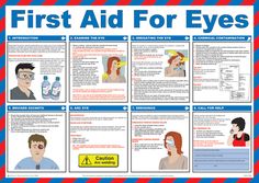 Printable Emergency First Aid Chart | First Aid For Eyes Guide Poster / Wall Chart First Aid Kit Poster, First Aid Guide, Basic First Aid Printable, First Aid Poster, Simple First Aid Kit, First Aid Information, First Aid Kit Checklist, First Aid Cpr