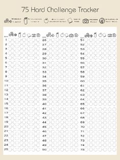 75 Hard Workout Ideas, 75 Hard Challenge Tracker Free Printable, 75 Hard Challenge Tracker, Aesthetic Planners, 75 Hard Challenge, Printable Habit Tracker, 75 Hard, Tracker Free, Challenge Tracker