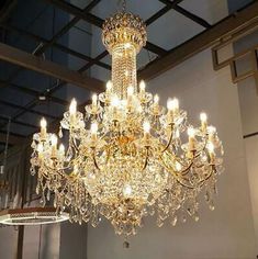 a large chandelier hanging from the ceiling