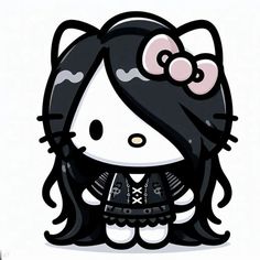 an image of a hello kitty with long hair