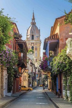 an empty street in the old town of cartage, france - stock image