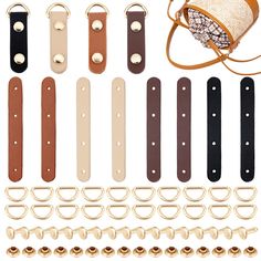 PRICES MAY VARY. A Complete Set: The package include 16pcs short bag strap, 32pcs screws, 16pcs D rings and 32pcs nuts. A complete set for bag chain installment. No need to bother buying other accessories. Provide much convenience for your crafting projects. 4 Colors Bag Strap: The bag straps are in 4 classic colors: black, coconut brown, bisque and light brown. These classic colors can be easily matched with various kind of bags without inconsistent. About 3.7” in length and 0.5” in width. High Cheap Shoulder Bag With Detachable Strap For Daily Use, Cheap Adjustable Rectangular Bag Strap, Bag Supplies, How To Make Purses, Bag Chain, D Rings, Purse Strap, Market Bag, Sewing Stores