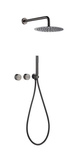 LuminaStream / Shower System - Handle Shop Couture Grey Wall, Matte Texture, Handle Cabinet, Gunmetal Grey, Shower Systems, Grey Walls, Solid Brass, How To Become, Shower