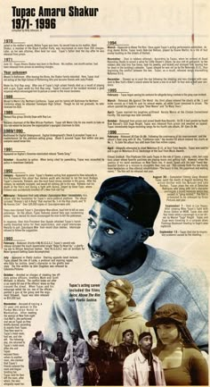 an advertisement for the movie tupac amaru shakur, 1971 - 1989