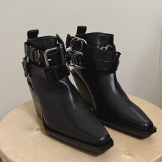 Ann Demeulemeester Buckle Boots. Boots With Removable Boot Harness/Buckles. Size It 35/Us 5 (Will Fit Narrow 6) Hardly Worn So In Almost New Condition! Does Not Come With Box Or Dust Bag. Feel Free To Make An Offer! Ann Demeulemeester Shoes, Ann Demeulemeester Boots, Corporate Goth, Buckle Boots, Ann Demeulemeester, Bootie Boots, Dust Bag, Ankle Boots, Buckle