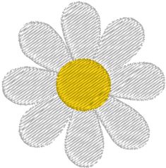 a white and yellow flower with stripes on it