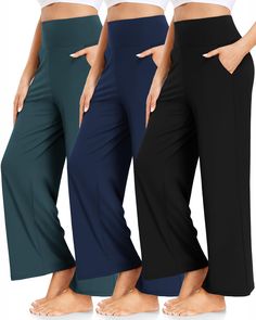 PRICES MAY VARY. 92% Polyester, 8% Spandex Imported ✅【Breathable & Non-See-Through Fabric】:The women wide leg yoga pants are made of 92% polyester, 8% spandex high-quality fabrics blend, which is moisture-wicking, breathable, skin-friendly, not seen through to keep you cool & dry all day. The four-way stretch fabrics like a second-layer skin on your body for superior comfort. ✅【High Waist & Tummy Control】: Designed with high rise, tummy control and streamlined hips cutting, these womens wide leg Travel Pants Women, Clothes Comfy, Amazon Pants, Loose Sweatpants, Amazon Items, Wide Leg Yoga Pants, Leg Yoga, Pants Comfy, Crystal Angel