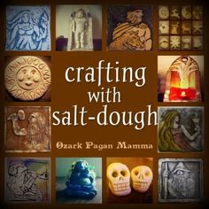 the cover of crafting with salt - dough by mark pecan mamma, featuring images of ancient artifacts