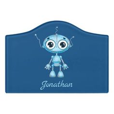 Blue Robot, Kids Door Signs, Gifts For New Mothers, Baby Boy Nursery, Room Door, Blue Door, Blue Gift, Room Doors, Room Signs