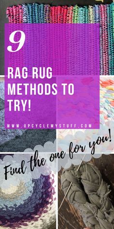 different types of rag rugs with text overlay that says rag rug method to try