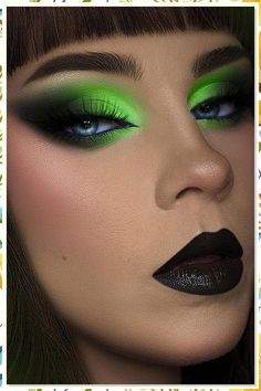 Drag Make-up, Makeup Looks For Green Eyes, Toxic Products, Halloween Eye Makeup, Summer Makeup Looks, Eye Makeup Pictures, Green Makeup, Eye Makeup Designs, Colorful Eye Makeup