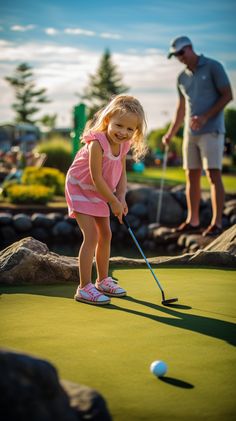 Mini-golf fun at Adventure Sports. #FamilyFun Mini Golf Photoshoot, Golf Family Aesthetic, Mini Golf Date Aesthetic, Father Son Golf Pictures, Mini Golf Date, Golf Shoot, Family Golf, Kids Golf