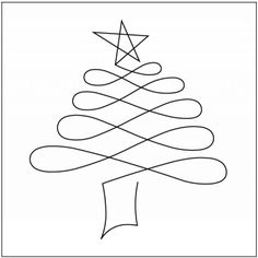 a christmas tree that is drawn in the shape of a star and has swirls on it