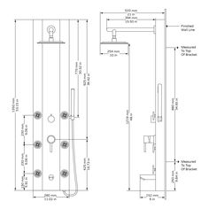 the technical drawing for an automatic shower head